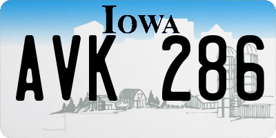 IA license plate AVK286