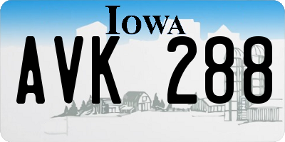 IA license plate AVK288