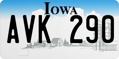 IA license plate AVK290