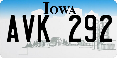 IA license plate AVK292