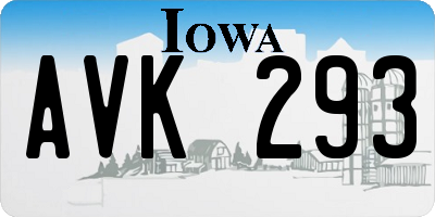 IA license plate AVK293