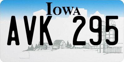 IA license plate AVK295