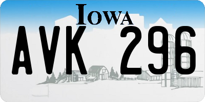 IA license plate AVK296