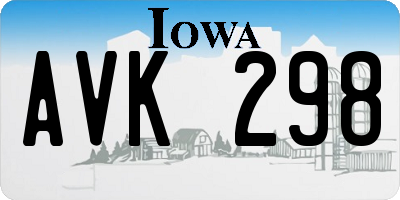 IA license plate AVK298