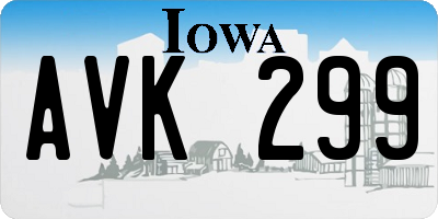 IA license plate AVK299