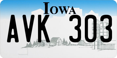 IA license plate AVK303