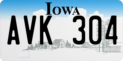 IA license plate AVK304