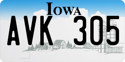 IA license plate AVK305