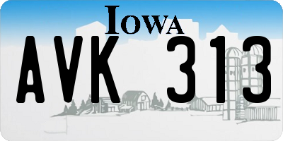 IA license plate AVK313