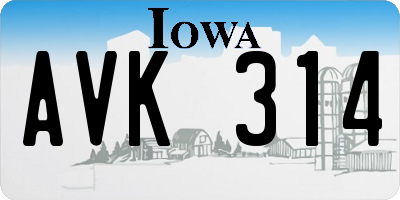 IA license plate AVK314