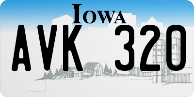 IA license plate AVK320