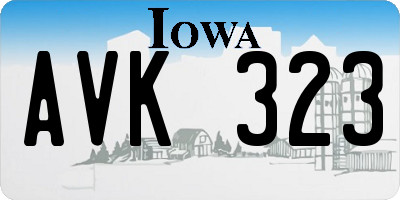 IA license plate AVK323