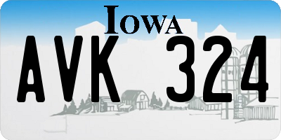 IA license plate AVK324