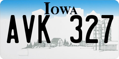 IA license plate AVK327