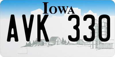 IA license plate AVK330