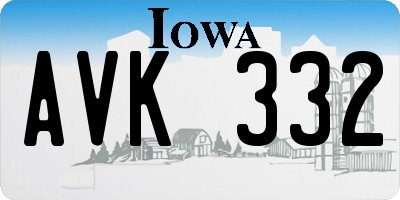 IA license plate AVK332
