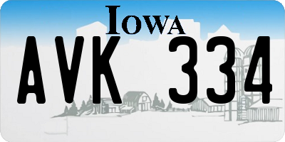 IA license plate AVK334