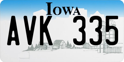IA license plate AVK335