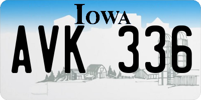 IA license plate AVK336