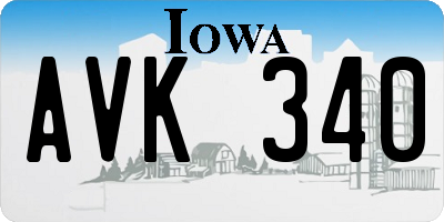 IA license plate AVK340