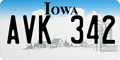 IA license plate AVK342