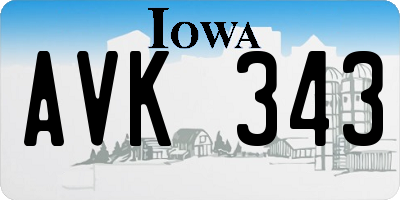 IA license plate AVK343