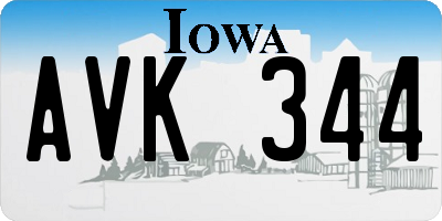 IA license plate AVK344