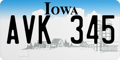 IA license plate AVK345