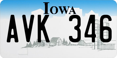 IA license plate AVK346