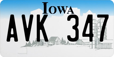 IA license plate AVK347