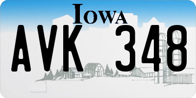 IA license plate AVK348
