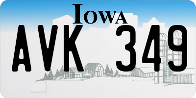 IA license plate AVK349