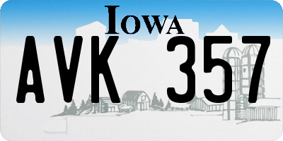 IA license plate AVK357