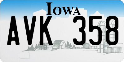 IA license plate AVK358