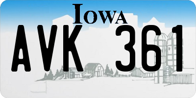IA license plate AVK361