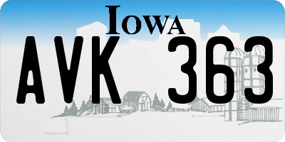 IA license plate AVK363