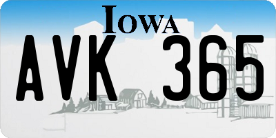 IA license plate AVK365