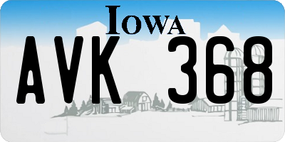 IA license plate AVK368
