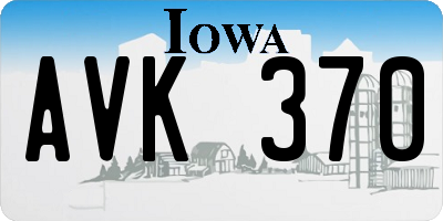 IA license plate AVK370
