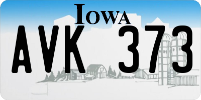 IA license plate AVK373