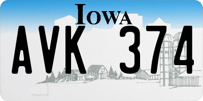 IA license plate AVK374