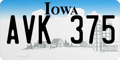 IA license plate AVK375