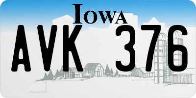 IA license plate AVK376