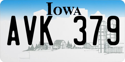 IA license plate AVK379