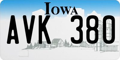 IA license plate AVK380