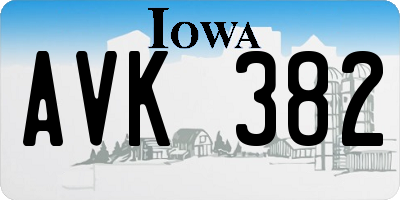 IA license plate AVK382