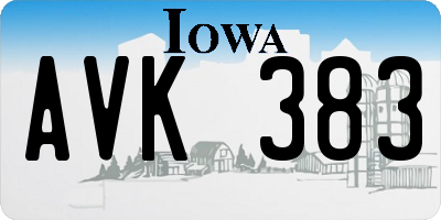 IA license plate AVK383