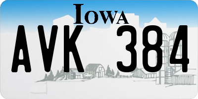 IA license plate AVK384