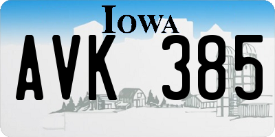 IA license plate AVK385