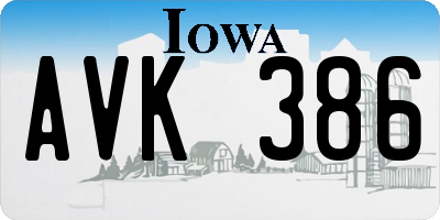 IA license plate AVK386